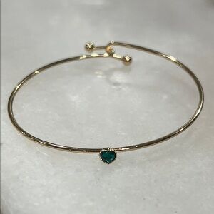 Jasmine Heart Cut Emerald Gold Plated Bracelet